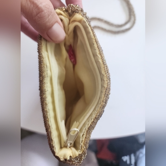 VINTAGE Embellished Beaded Women's Bag - Brown and Green - Picture 3 of 4